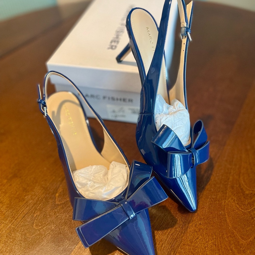 Marc Fisher Blue Slingback Heels